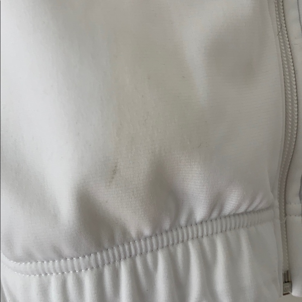 Nike track jacket white w/gray stripes - Picture 6 of 8